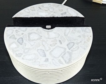 Marble stone docking station charging station for iPhone / iPad marble resin pigments wool felt rubber love