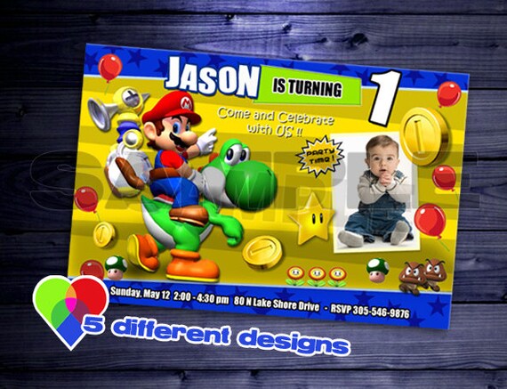 Carte Invitation Anniversaire Yoshi