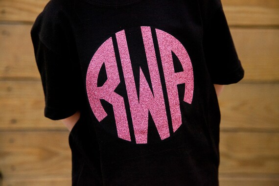 Large Glitter Vinyl Monogram Shirt