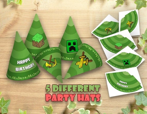 Party Hats Printable Birthday Printables Favor Inspired by