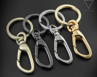 Swivel Snap Lever Carabiner / Gun Black / Silver / Gold / Antique Brass / Fob Ring Key Chain Hang Hook D Shape Belt Loop