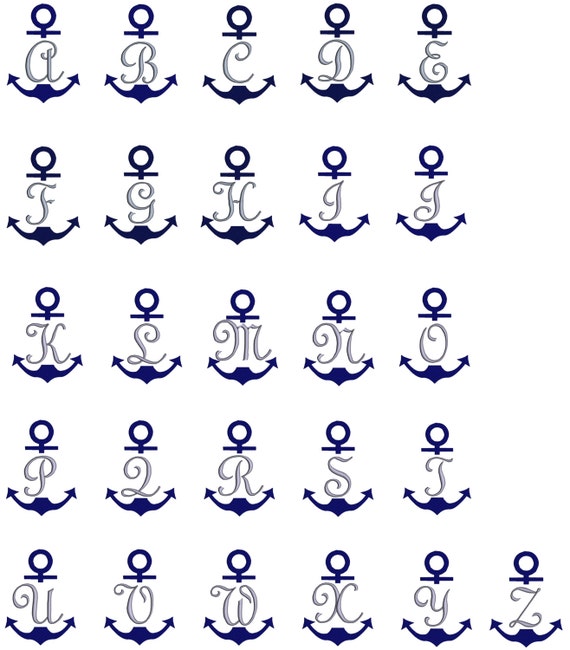 Instant Download Font Alphabet Monogram ANCHOR FONT by TracenLines