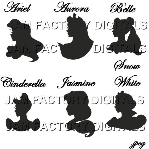 Disney Princess Belle Digital Silhouettes by JAMFactoryDigital