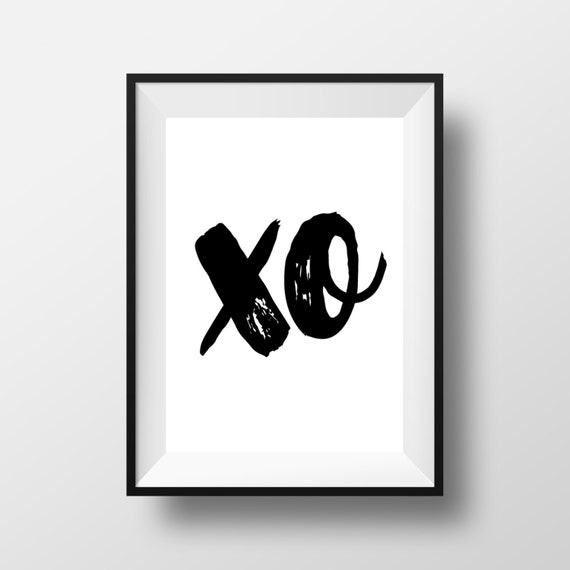 Items similar to Xoxo Wall Art, Black and White Prints, XOXO Print