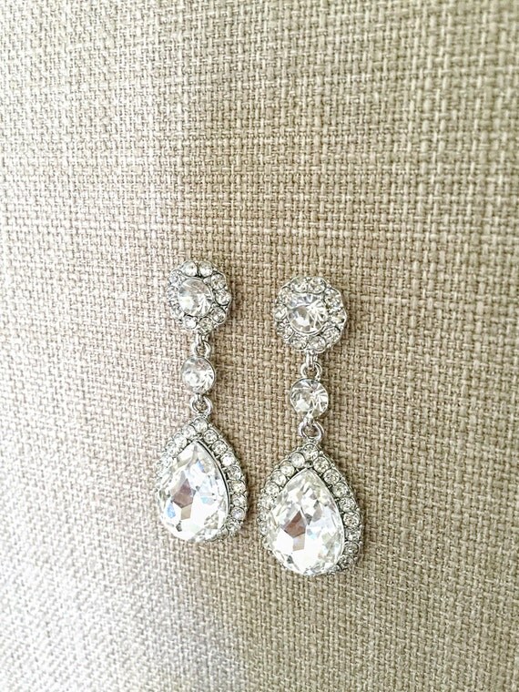 Kim kardashian wedding earrings crystal prom by luxycorner on Etsy