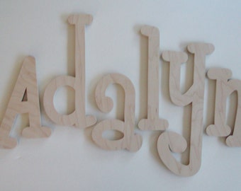 Unfinished Wooden Letters,4",5",6",7" 8",9" Unpainted Wooden Letters, Wood Letters, Wall Letters- MANY SIZES AVAILABLE