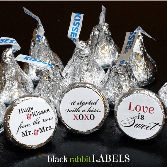 108 Hershey Kiss® Stickers Wedding Favors Shower Favors