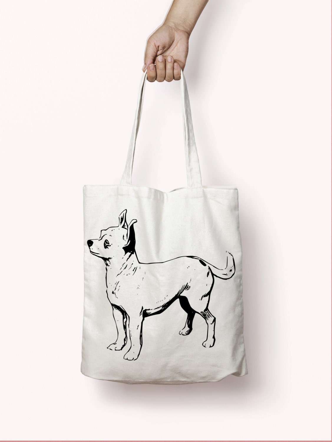 Chihuahua Drawing Tote Bag cute dog picture by StartWearingThis