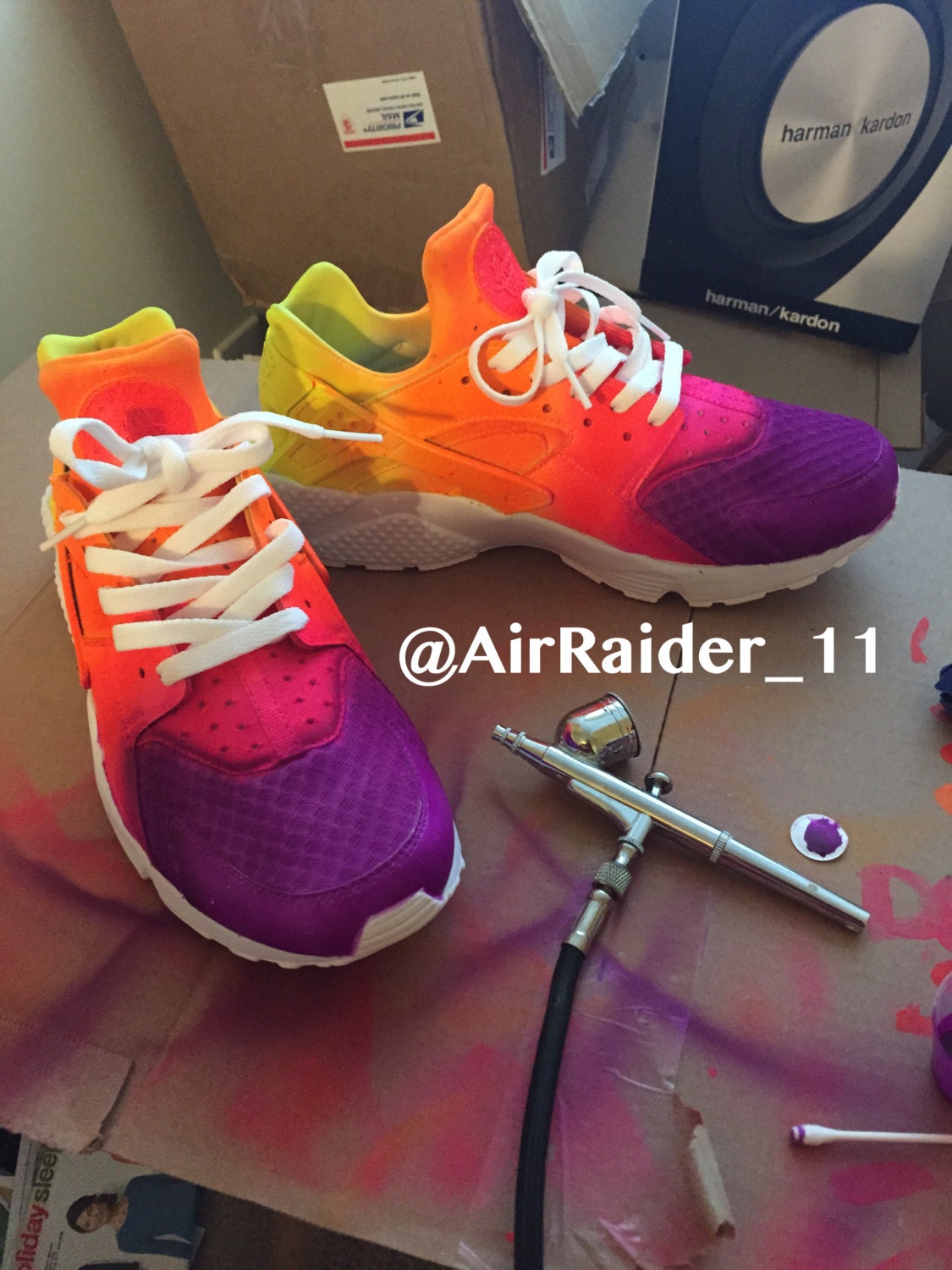 Custom Nike Huaraches Multicolored Read Description by KicksByK