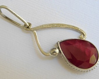 Handmade Sterling Silver Natural Ruby Necklace Pendant