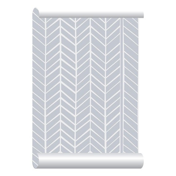 Selfadhesive Removable Wallpaper Herringbone Grey Wallpaper
