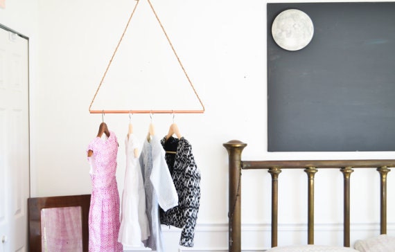 hanging copper clothes rack