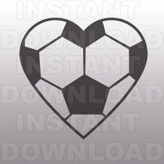 Soccer Ball Heart SVG File Cutting Template-Clip Art for
