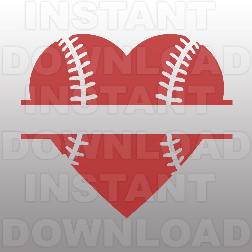 Baseball Monogram Split SVG File Cutting Template-Clip Art for