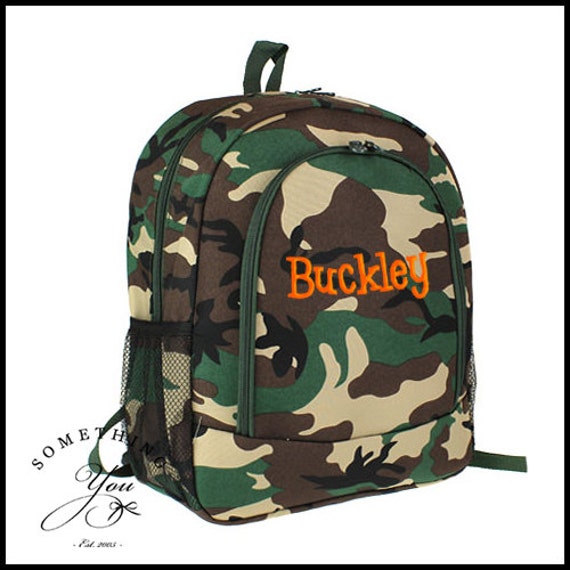 Camouflage Personalized Name Backpack - Boys Camo School Bookbag ...