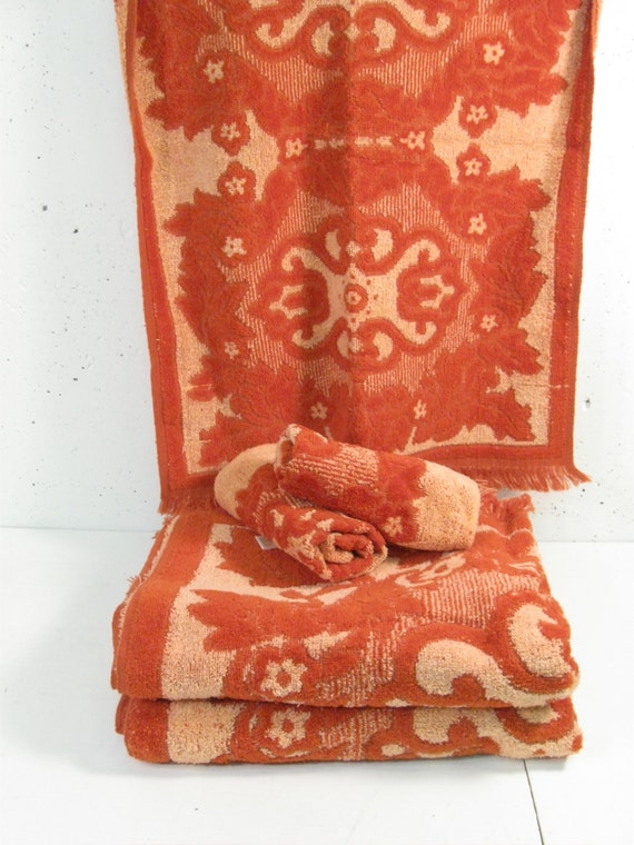 vintage bath towel set