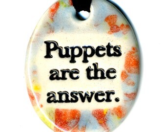 Puppets Are The Answer Ceramic Necklace in Multicolor Speckle
