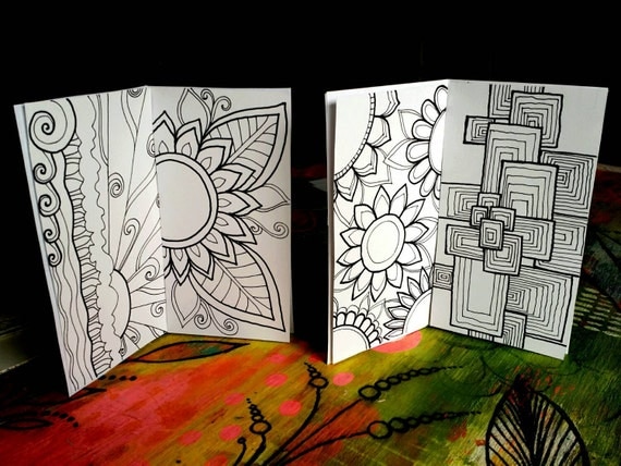 5 Midori Coloring Page Inserts includes 10 by RobinMeadDesigns