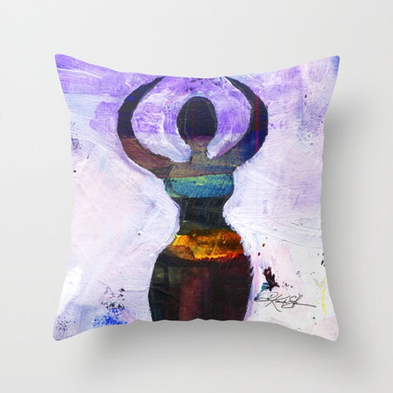 Moon Goddess Pillow Purple Painting Art Moon Goddess