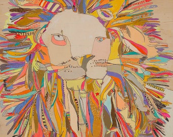 Lion Star Paper Print by Jennifer Mercede 11X14