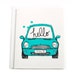 Hello MINI Cooper Card. Hand Screen Printed in Teal.