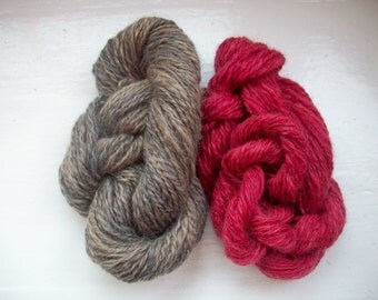 Handspun rare breed Wensleydale yarn natural dyed logwood brazil wood by SpinningStreak