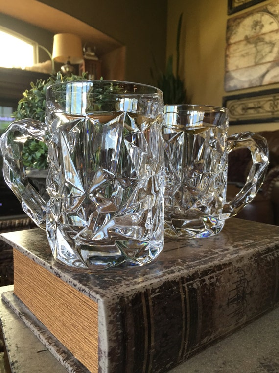 Vintage Tiffany and Co Crystal Beer Mug Rock Cut Pattern