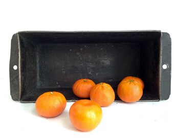 Black Vintage Metal Bin, Industrial Parts Bin, Heavy Duty Storage Bin