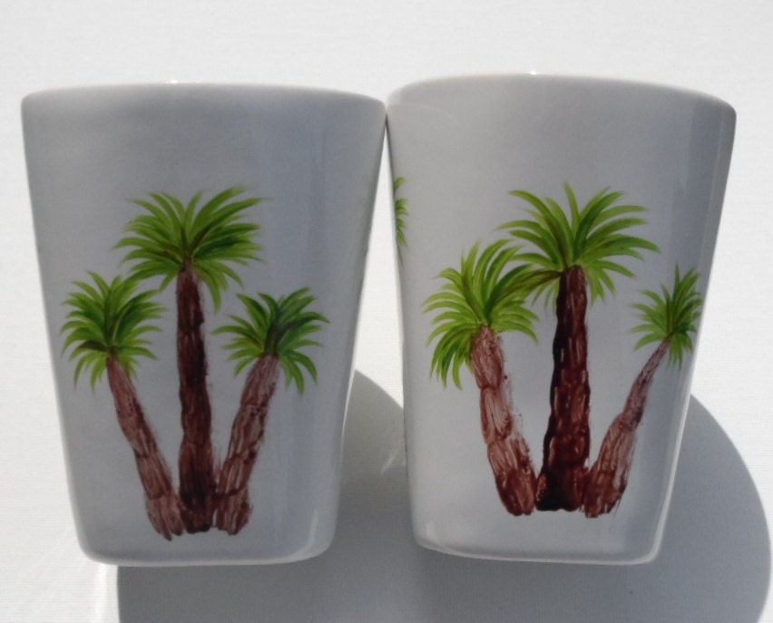 Coffee Cups Coffee Mugs Palm Tree Coffee Cups Hand Painted