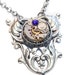 Steampunk Neo Victorian Jewellery - Necklace - Antique Watch Movement and heliotrope swarovski crystal