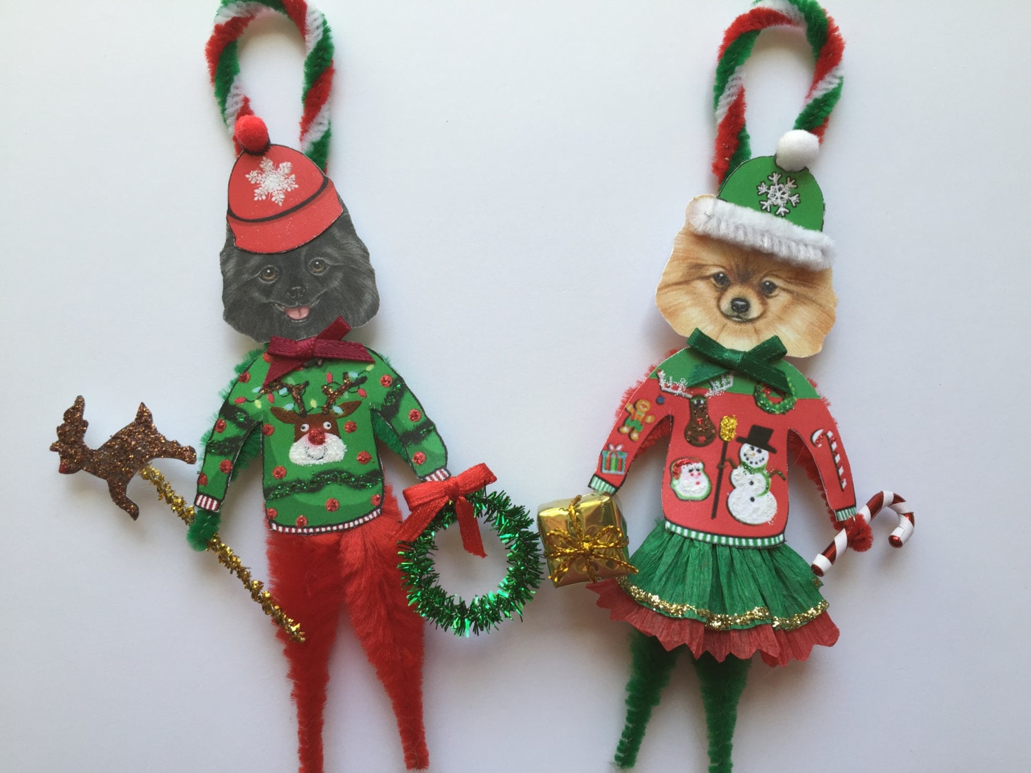 Pomeranian CHRISTMAS ornaments UGLY SWEATER by ...