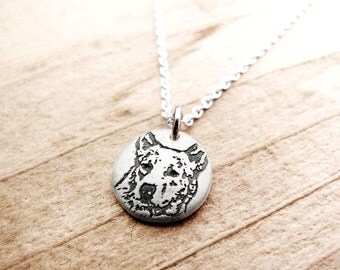 Heeler necklace, Australian Cattle Dog necklace, tiny silver dog necklace, memorial jewelry