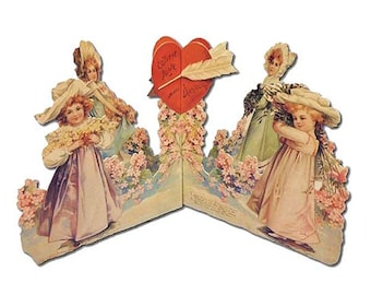 Vintage Standing Valentine Card Made In USA 1990s 3-D Easel Back CD 207
