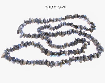 Vintage Gemstone Necklace, Blue Beads