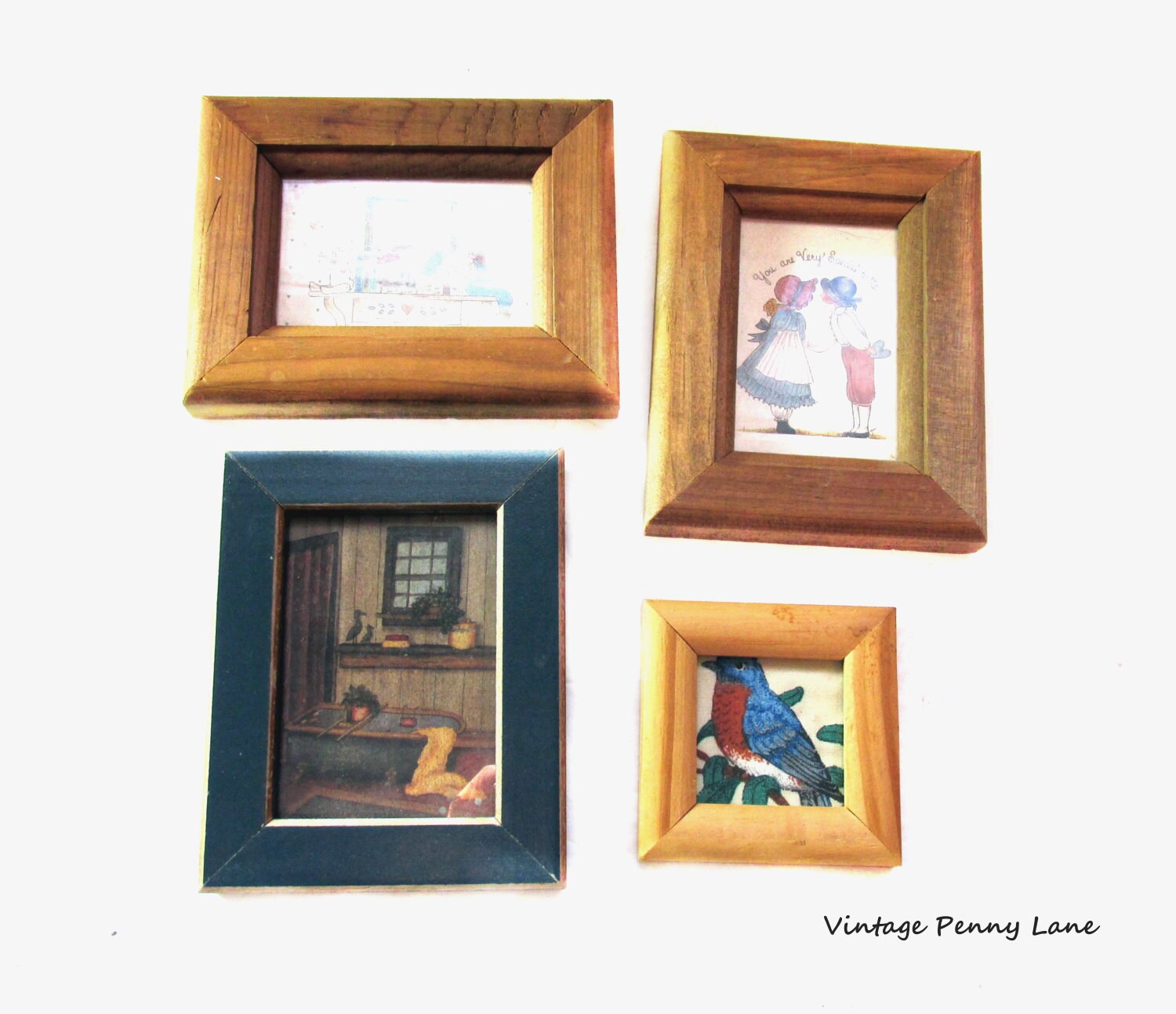 Vintage Miniature Wood Framed Art Prints