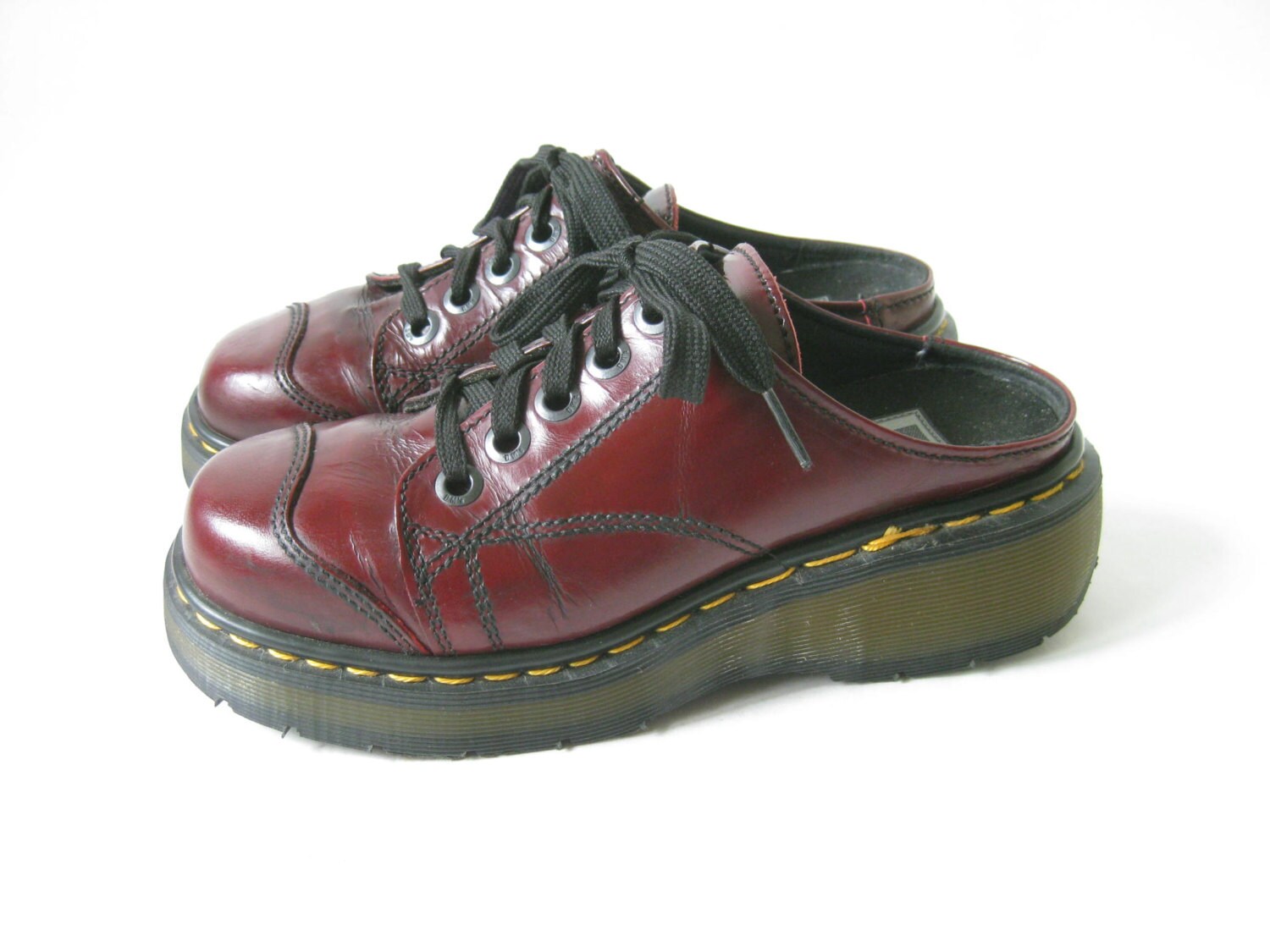 Vintage 80s Doc Marten Made in USA Burgundy by TimeBombVintage