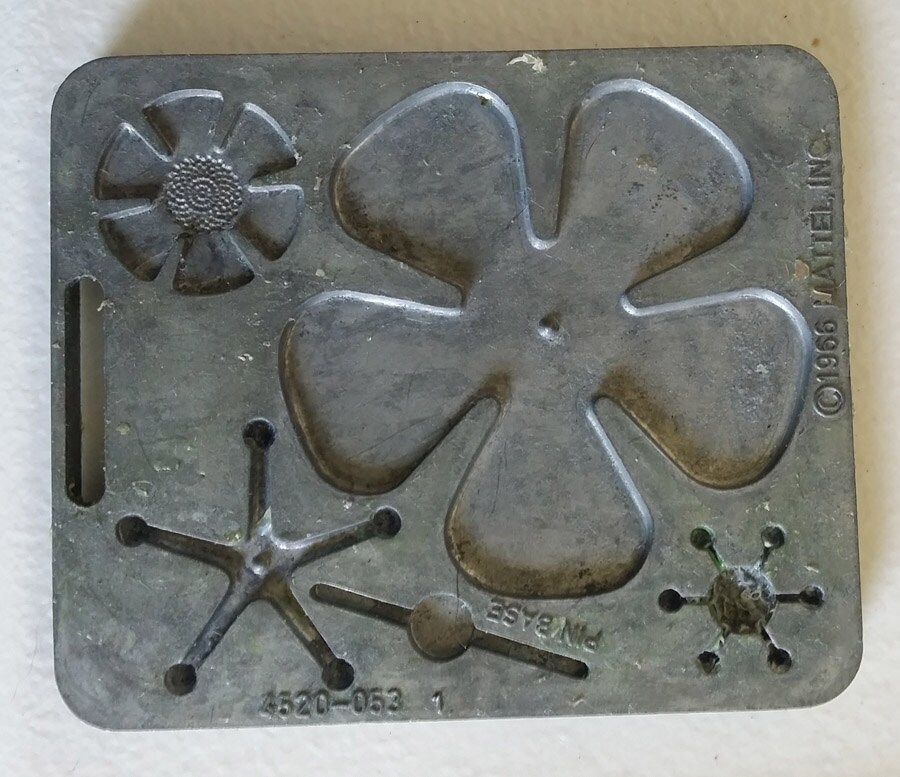 metal flower clay mold Mattel 1966 jewelry by
