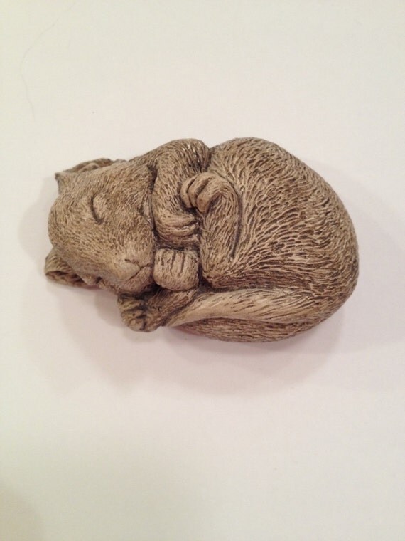 Vintage 1981 Sandicast Field Mouse Cute CurledUp and by gladsbag