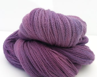 Laceweight Yarn: 440 yds Hand-dyed Tonal Rosy Plum