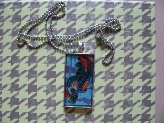 Super boy Comic Book Pendant Necklace Superhero Superman Jewelry