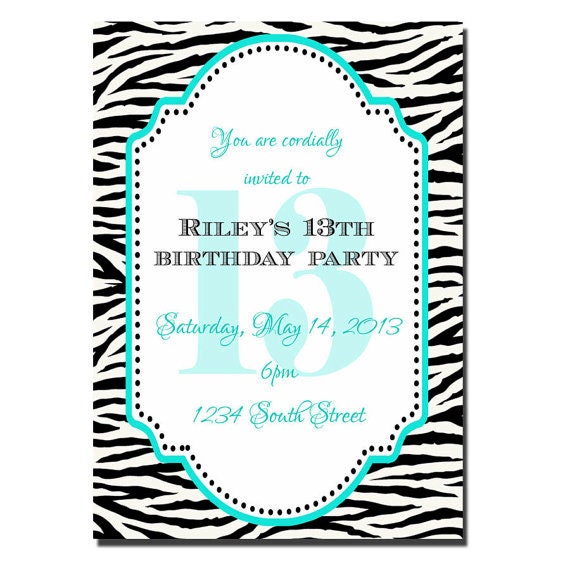 13Th Birthday Party Invitations Templates Free 7