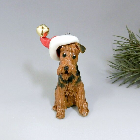 airedale terrier christmas ornament figurine santa airedale terrier christmas ornament figurine santa