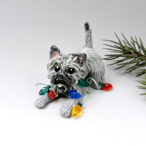 cairn terrier gray christmas ornament figurine by cairn terrier gray christmas ornament figurine by