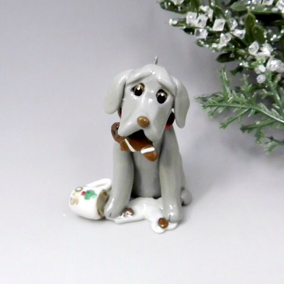 weimaraner christmas ornament figurine santas cookie milk weimaraner christmas ornament figurine santas cookie milk