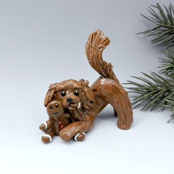 cavalier king charles spaniel garden ornament
