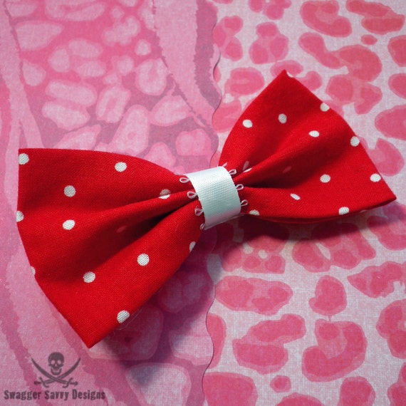 Red Polka Dot Hair Bow By Fauwxxareht On Etsy