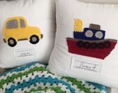 Train, Car or Boat Boys Room Decor Pillow - Pick 1