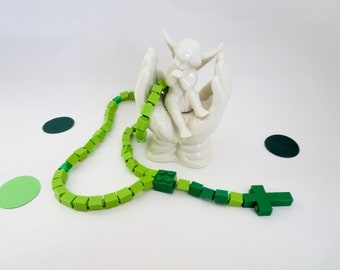 Catholic Rosary made of Lego Bricks - Green Lego Bricks Rosary