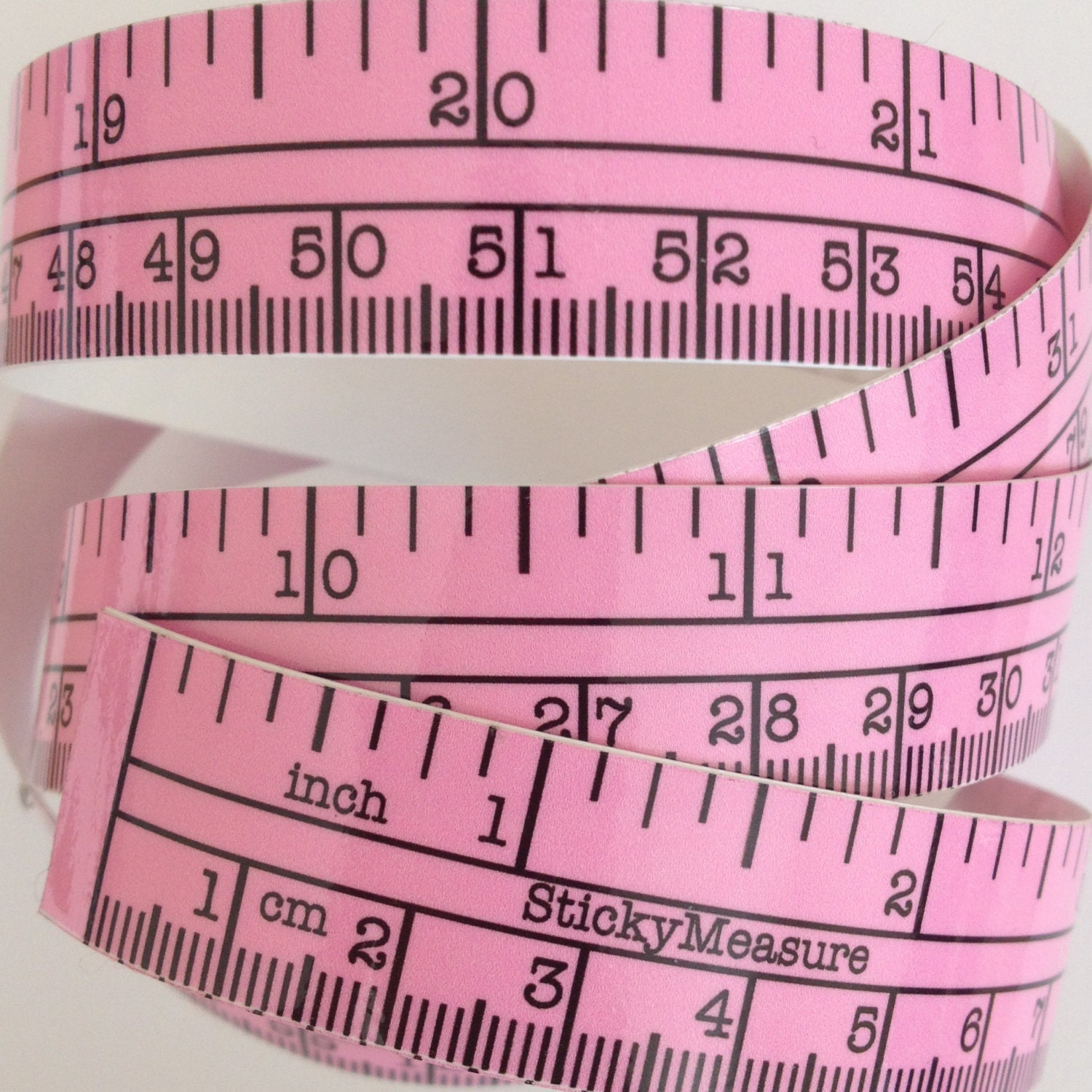 60 Pink Self Adhesive Vinyl Measuring Tape / Sticker