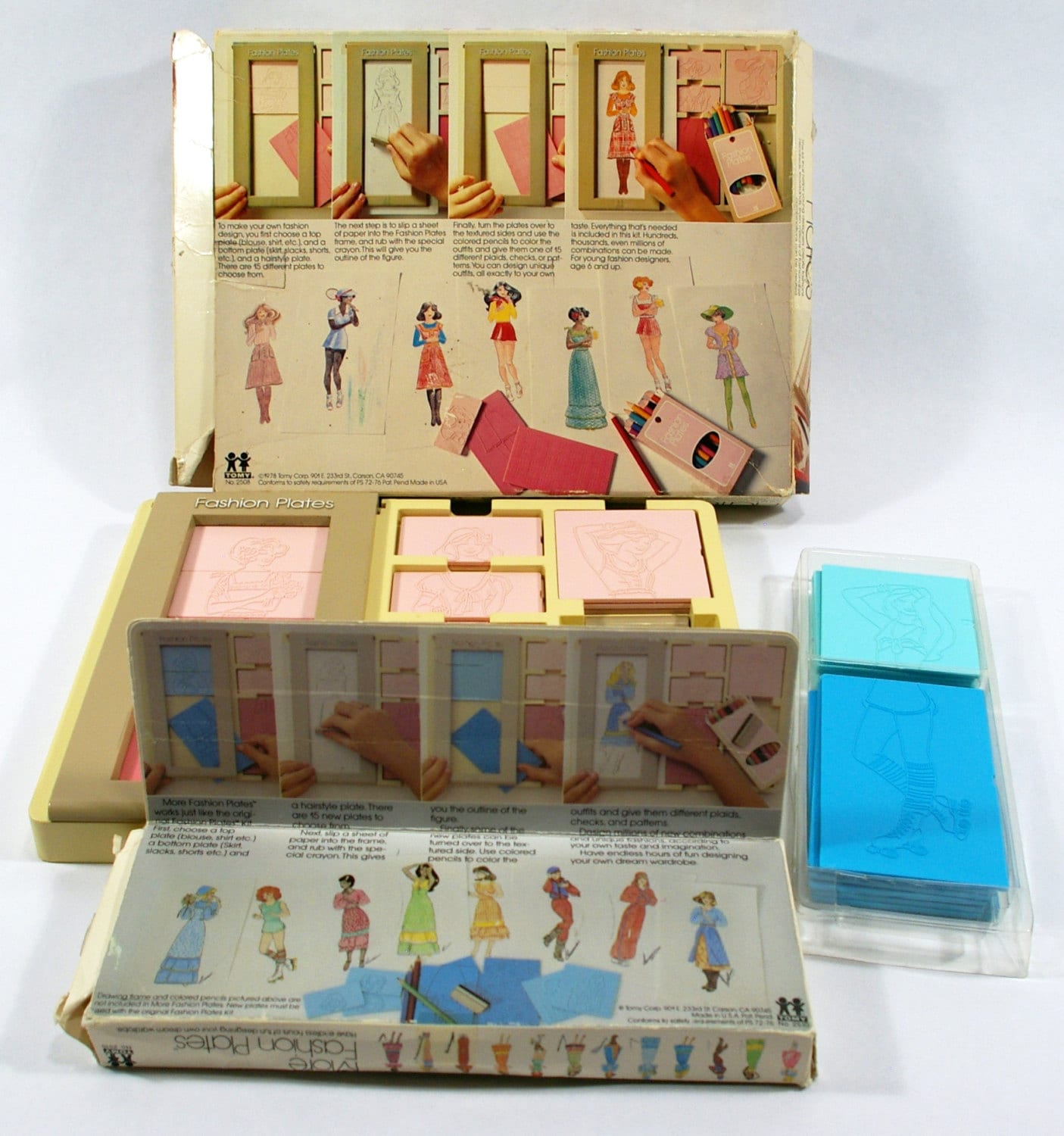 1970s Fashion Plates Toy by Tomy and More Fashion Plates Set